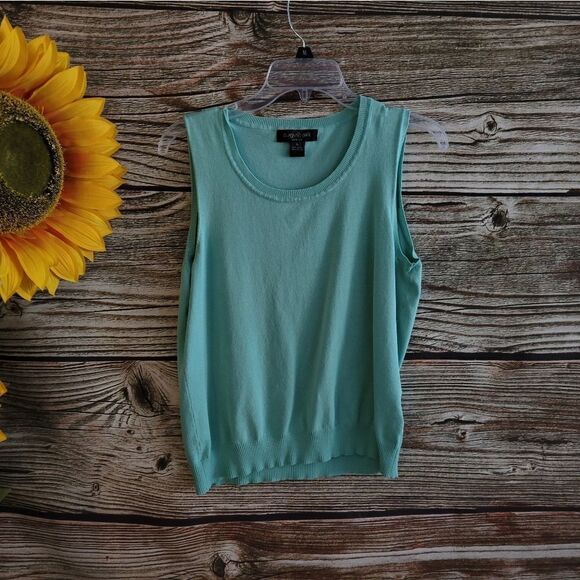 "August Silk" Woman's Sleeveless top Size : PL seafoam Pre-owned - Picture 1 of 6